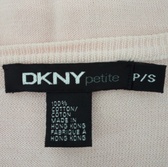 Vintage DKNY Petite Pink 100% Cotton Cardigan Formal Wedding Career S - Picture 2 of 8